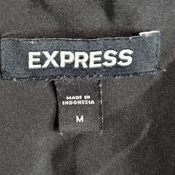 Express Top Black Floral Velvet Burnout Womens M Ruffles Sheer Sleeve Fairy Goth - Picture 8 of 10